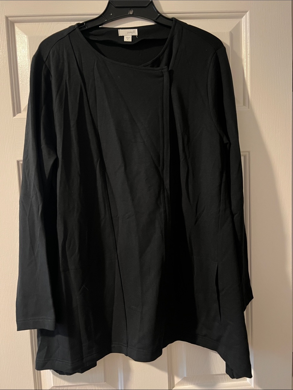 Pure Jill Black Long Sleeve Asymmetric Tunic